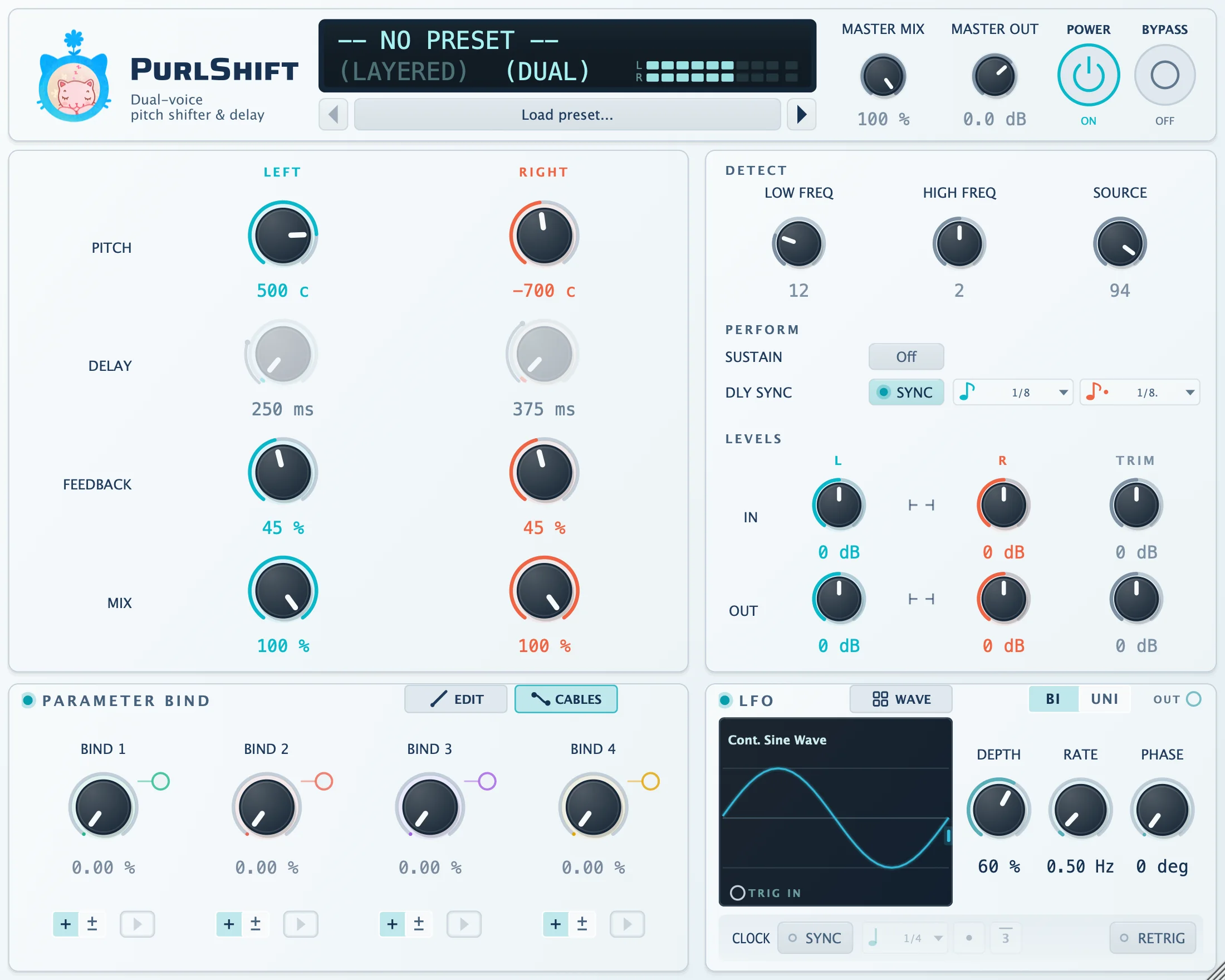Enlarged PurlShift interface